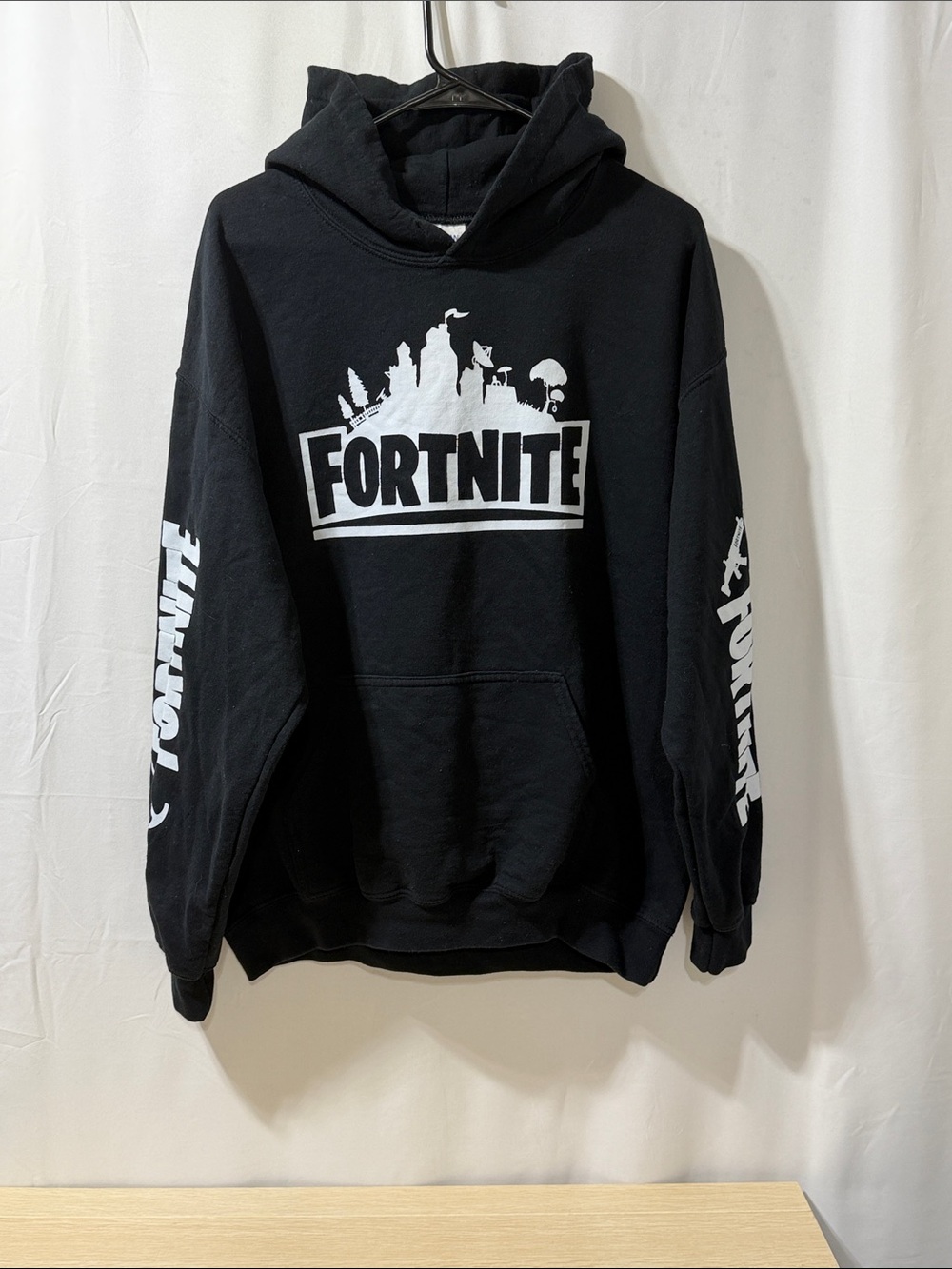Gildan Black Fortnite Logo Pullover Hoodie